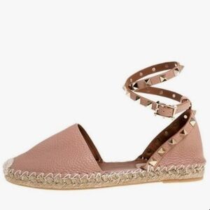 Valentino Rockstud Espadrille Flats